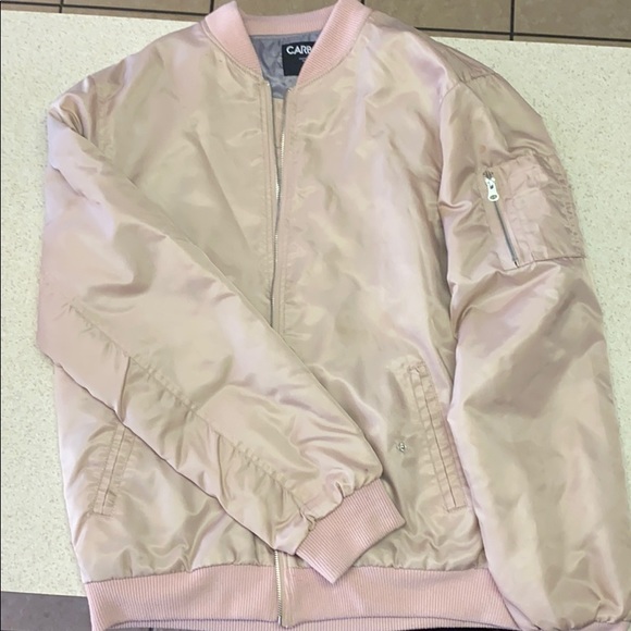 Carbon Jackets & Coats A Salmon Pearl Colored Bomber Jacket Poshmark